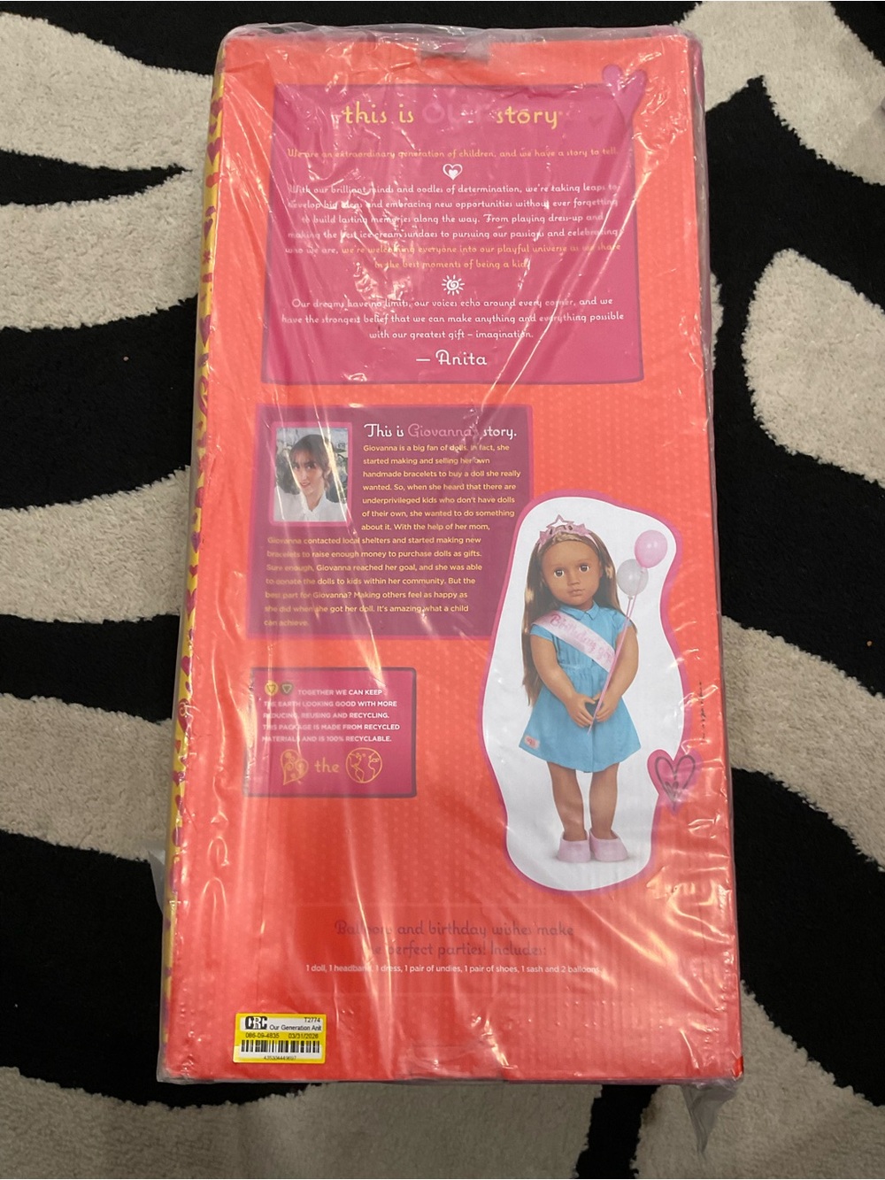 Our generation Anita Birthday Girl Doll in Turquoise Dress with Pink Sash - Picture 7 of 10